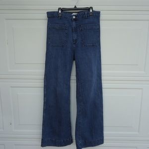 Pre-Owned H&M Flare Bell Bottom Patch Pocket Jeans